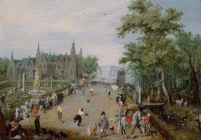 Jeu de Paume-spel voor een paleis door Adriaen van de Venne