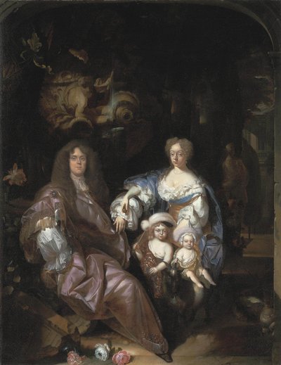 Portret van een onbekende familie door Adriaen van der Werff