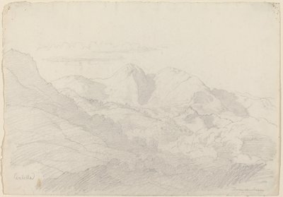 De Sabijnse Heuvels en Rocca Santo Stefano Gezien vanuit Civitella door Adrian Ludwig Richter