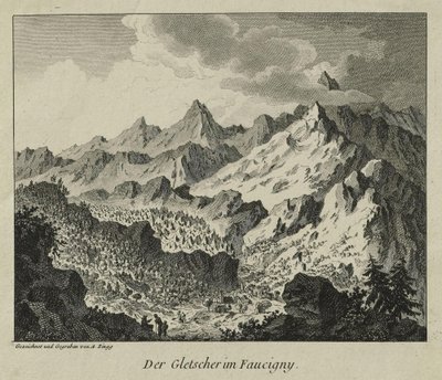 De gletsjers in Faucigny door Adrian Zingg