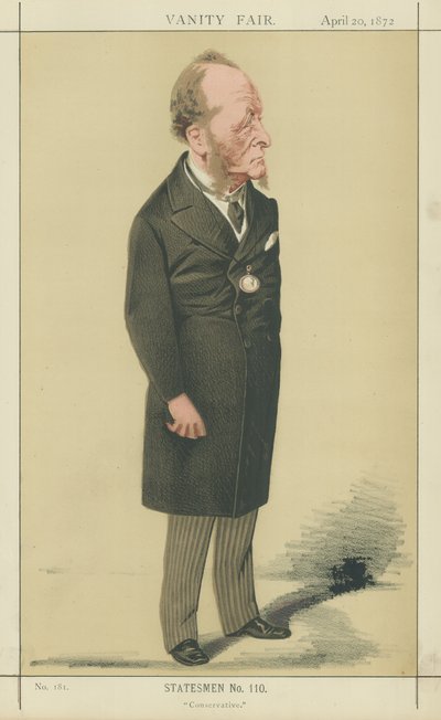 De eerbare Gathorne Hardy (kleurenlitho) door Adriano Cecioni
