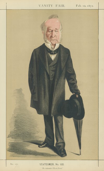 De geachte Spencer Horatio Walpole (kleurenlitho) door Adriano Cecioni
