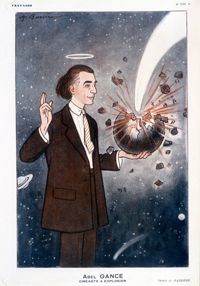 Abel Gance (1889-1981), explosieve filmmaker. In Fantasio 01/12/1930. Tekening door Barrère door Adrien Barrere