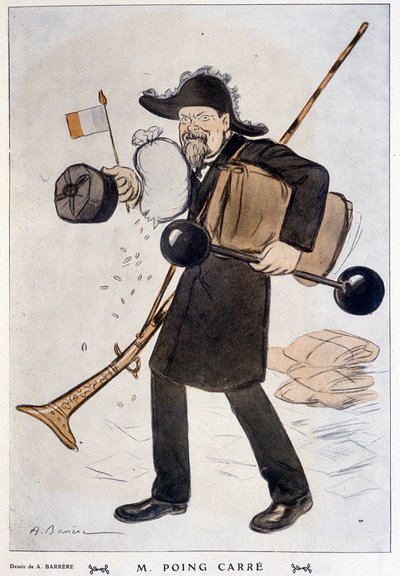 M. Faring Carré (cartoon op Raymond Poincaré) - door Barrère, in Fantasio van 01/02/1912 door Adrien Barrere