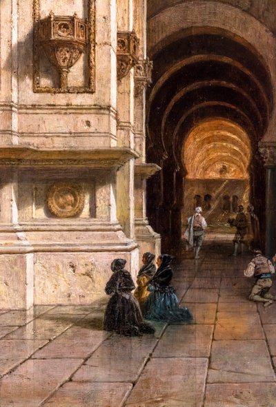 Interieur van de moskee van Córdoba door Adrien Dauzats