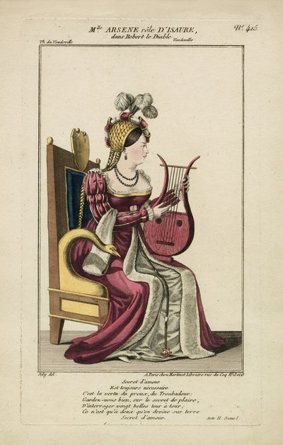 Miss Arsene in de rol van Isaure, Parijs 1812 door Adrien Joly
