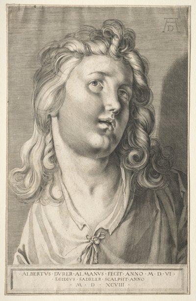 Vrouwelijk hoofd door Aegidius Sadeler