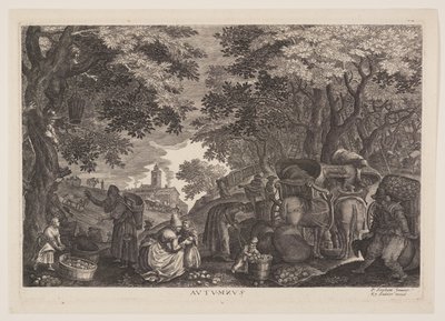 Herfst, uit De vier seizoenen door Aegidius Sadeler II
