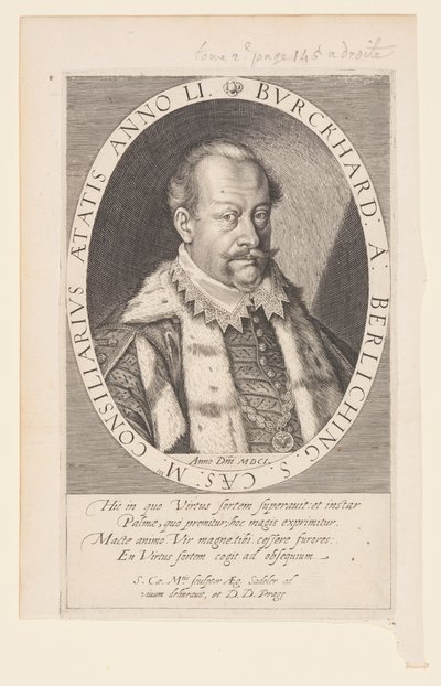 Burkhard von Berlichingen, raadslid van Rudolph II door Aegidius Sadeler II