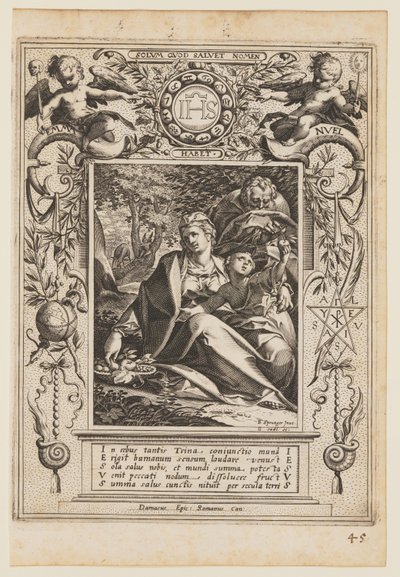 Rust op de vlucht naar Egypte door Aegidius Sadeler II