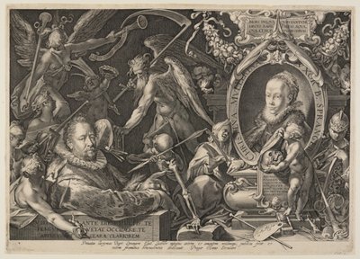 Spranger en zijn vrouw door Aegidius Sadeler II
