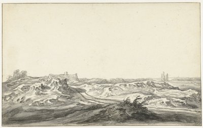 Gezicht uit de duinen op het Huis te Kleef bij Haarlem door Aelbert Cuyp