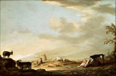 Landschap met vee en figuren door Aelbert Cuyp