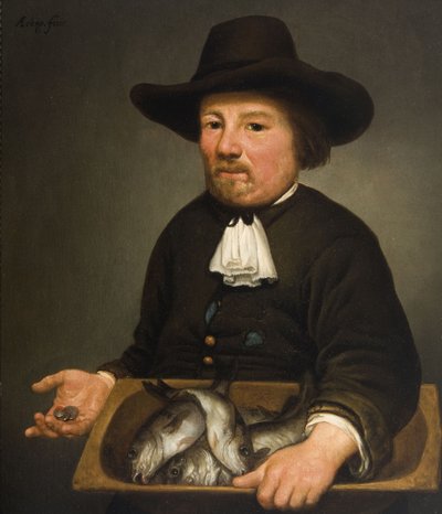 Man met de emmer vis door Aelbert Cuyp