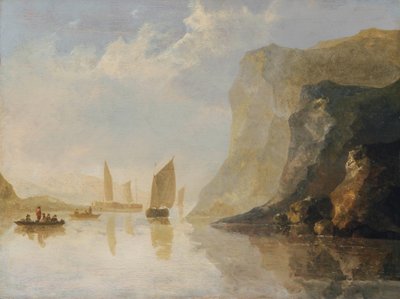Rivierlandschap met boten door Aelbert Cuyp