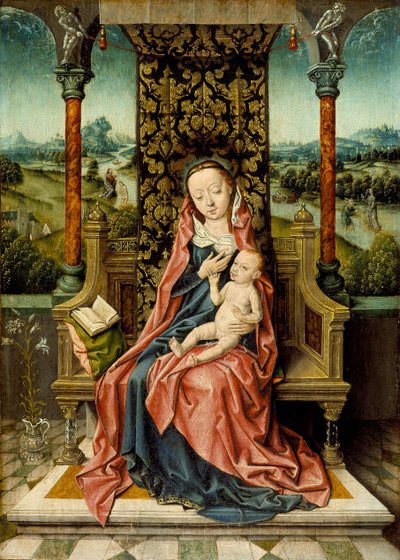 Madonna en Kind op de Troon, c. 1510 door Aelbrecht Bouts