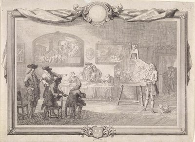 Gilde van Sint Lucas in Dordrecht, 1736 door Aert Schouman