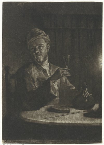 Man met opgeheven glas door Aert Schouman