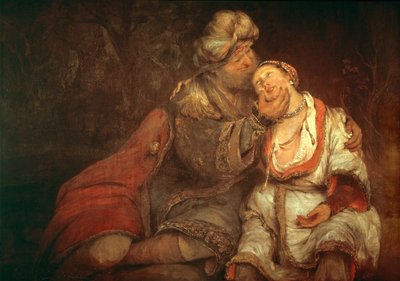 Ruth en Boaz ... (olieverf op doek) door Aert de Gelder