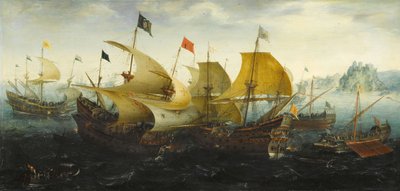 De slag bij Cadiz van 1587 door Aert van Antum