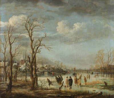 Rivierzicht in de Winter door Aert van der Neer