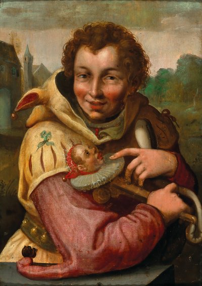 Nar met marotte naar Goltzius door after Hendrik Goltzius