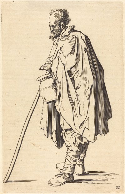 Bedelaar met pot door After Jacques Callot