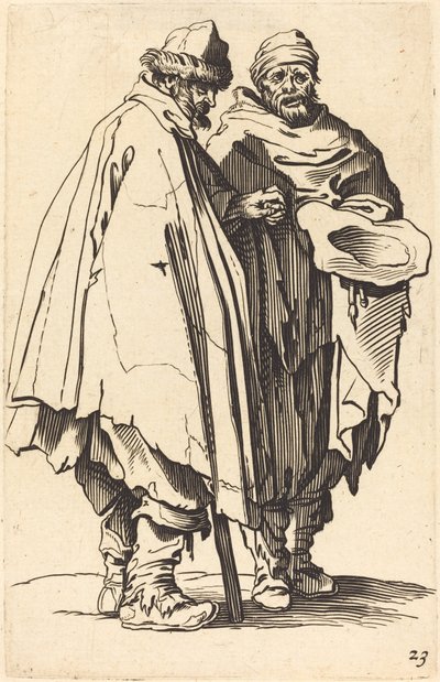 Blinde bedelaar en metgezel door After Jacques Callot
