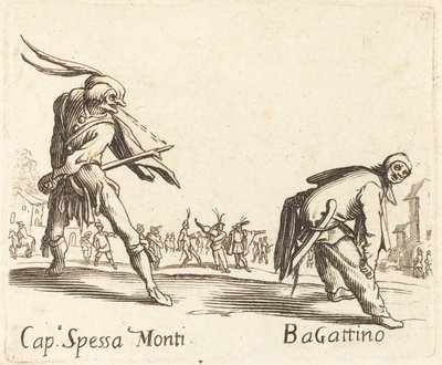 Cap. Spessa Monti en Bagattino door After Jacques Callot