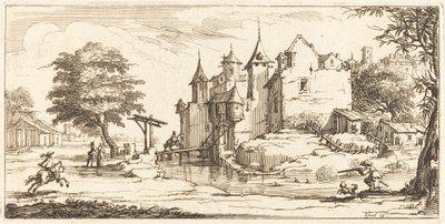 Kasteel met een Ophaalbrug door After Jacques Callot
