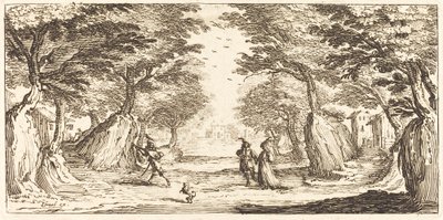 Landschap door After Jacques Callot
