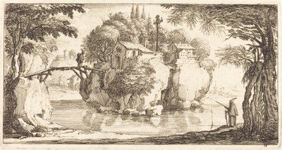 Landschap door After Jacques Callot