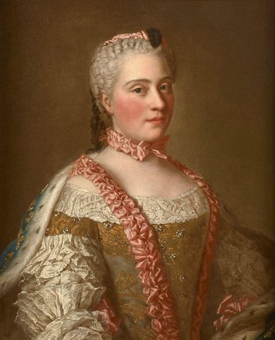 Naar Jean Étienne Liotard - Portret van Marie-Josèphe de Saxe door after Jean Etienne Liotard
