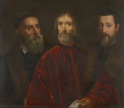 Titiaan en zijn vrienden door after Titian