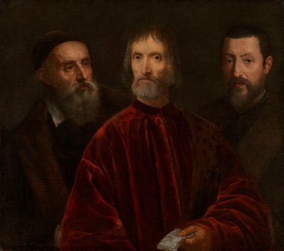 Titiaan en zijn vrienden door after Titian