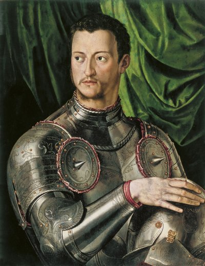 Portret van Groothertog van Toscane Cosimo I de Medici 1519-1574 in harnas door Agnolo Bronzino