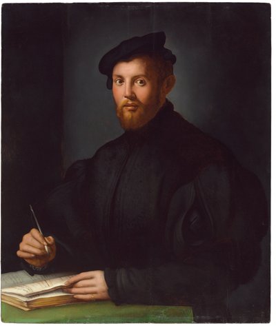 Portret van een jonge man met een boek door Agnolo Bronzino