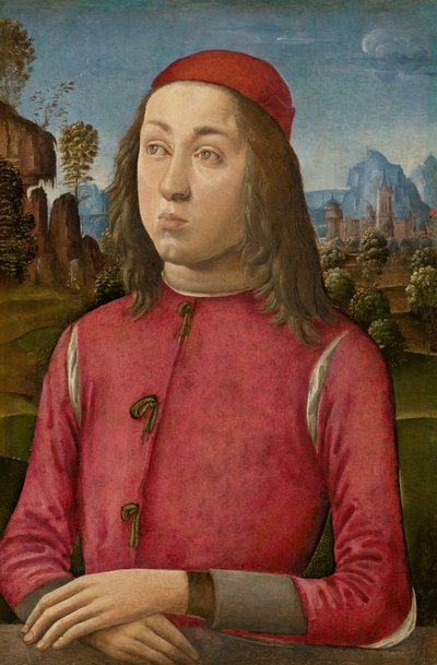 Portret van een jongeling door Agnolo di Domenico del Mazziere or Donnino di Domenico