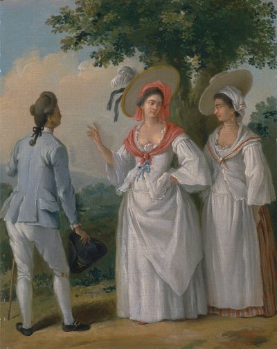 Vrije West-Indische Creolen in Elegante Kleding door Agostino Brunias