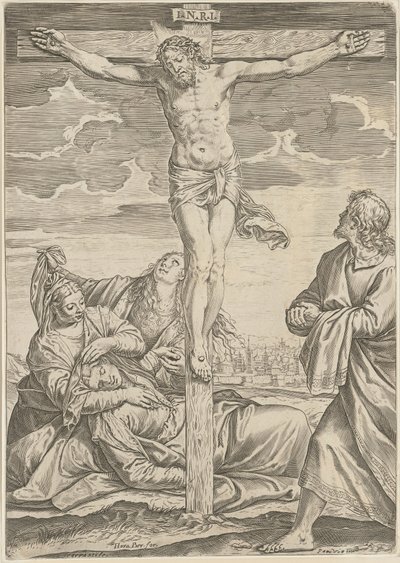 Kruisiging door Agostino Carracci