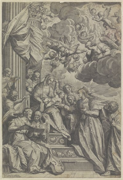 Mystieke huwelijk van de heilige Catharina door Agostino Carracci