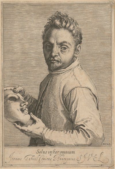 Portret van Giovanni Gabrielli, genaamd „Il Sivello“ door Agostino Carracci