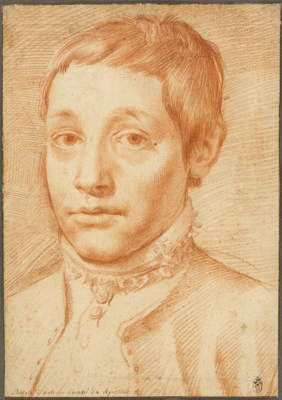 Portret van de zoon van de kunstenaar, Antonio Carracci door Agostino Carracci