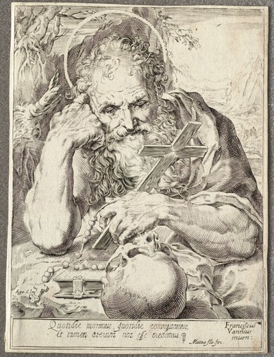 Sint-Hiëronymus door Agostino Carracci