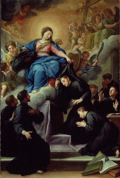 De Madonna met de Zeven Stichters van de Servietenorde door Agostino Masucci