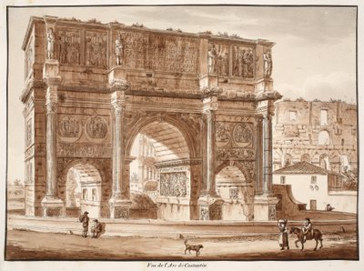 Zicht op de Boog van Constantijn, 1833 door Agostino Tofanelli