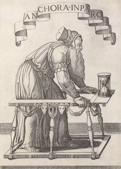 Allegorie op de ouderdom door Agostino Veneziano (attributed to)