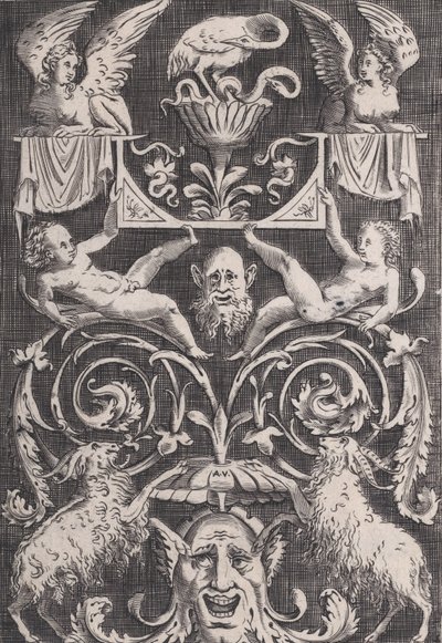 Ornamentaal Paneel, ca. 1514-36 door Agostino Veneziano