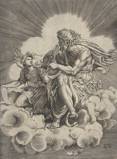 Sint Mattheüs door Agostino Veneziano