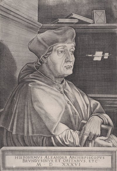 De aartsbisschop van Brindisi, gedateerd 1536 door Agostino Veneziano